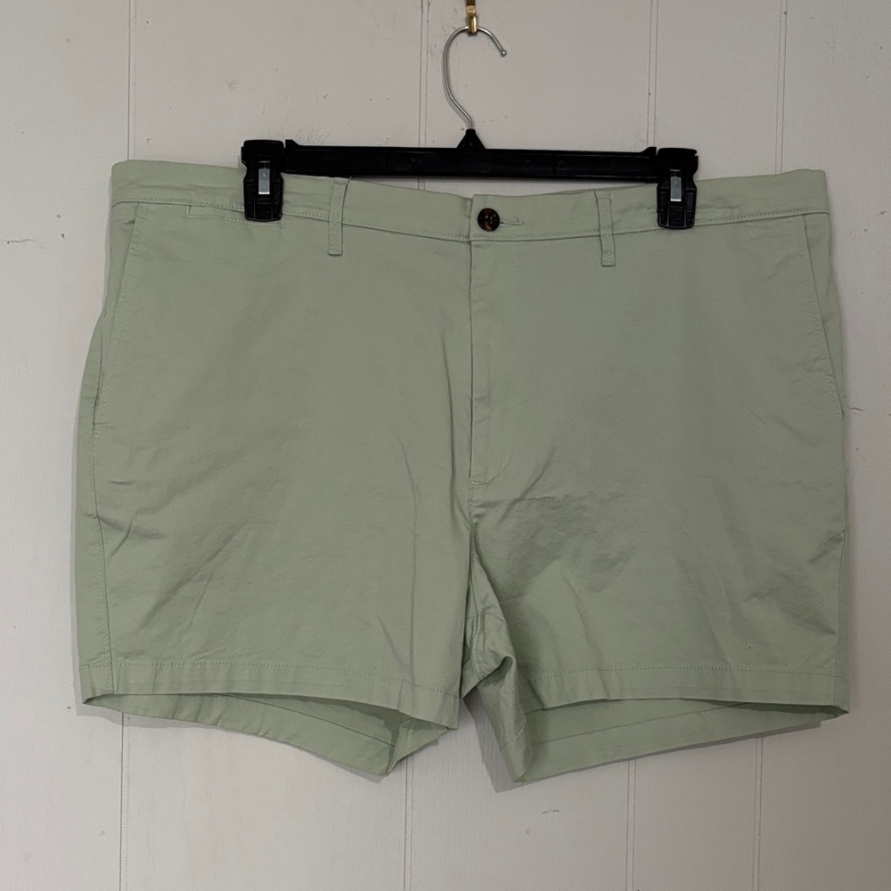 Goodfellow & Co Light Sage Flat-Front Cotton Shorts